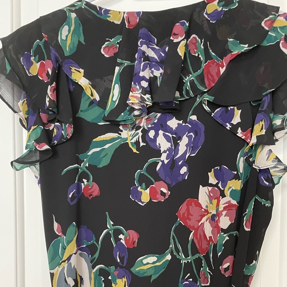 Lauren Ralph Lauren Floral Crinkle Georgette Gown- Size 16 - Picture 3 of 8